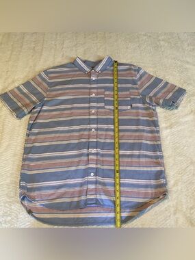 Mens Off The Wall Vans Large Short Sleeve Stripped Collared Button Front Classic
